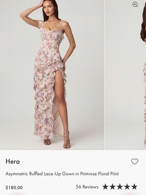 Oh Polly Floral Ruffle Maxi Slip Dress - Cream with Pink & Green Floral Print